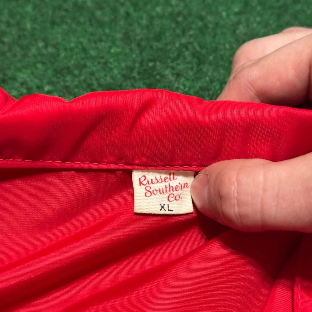 Vintage Russell Southern Co. 50s Nike Red XL Windbreaker Embroidered Jacket